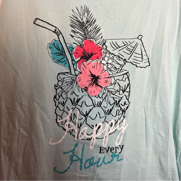 La Vie en Rose Happy Every Hour Pineapple Drink Tank Top, size Large - Picture 4 of 6